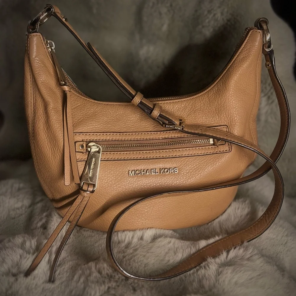 Michael Kors Tan Leather Crossbody Bag - Picture 1 of 6